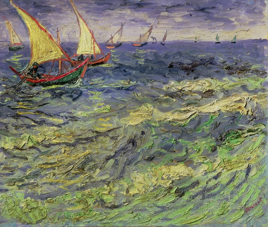 204-Vincent van Gogh-Paesaggio marino a Saintes-Maries, 1888 - Pushkin Museum, Moscow 